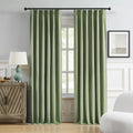 DUALIFE Sage Green Pinch Pleated Blackout Curtains 40 x 96 in - Full