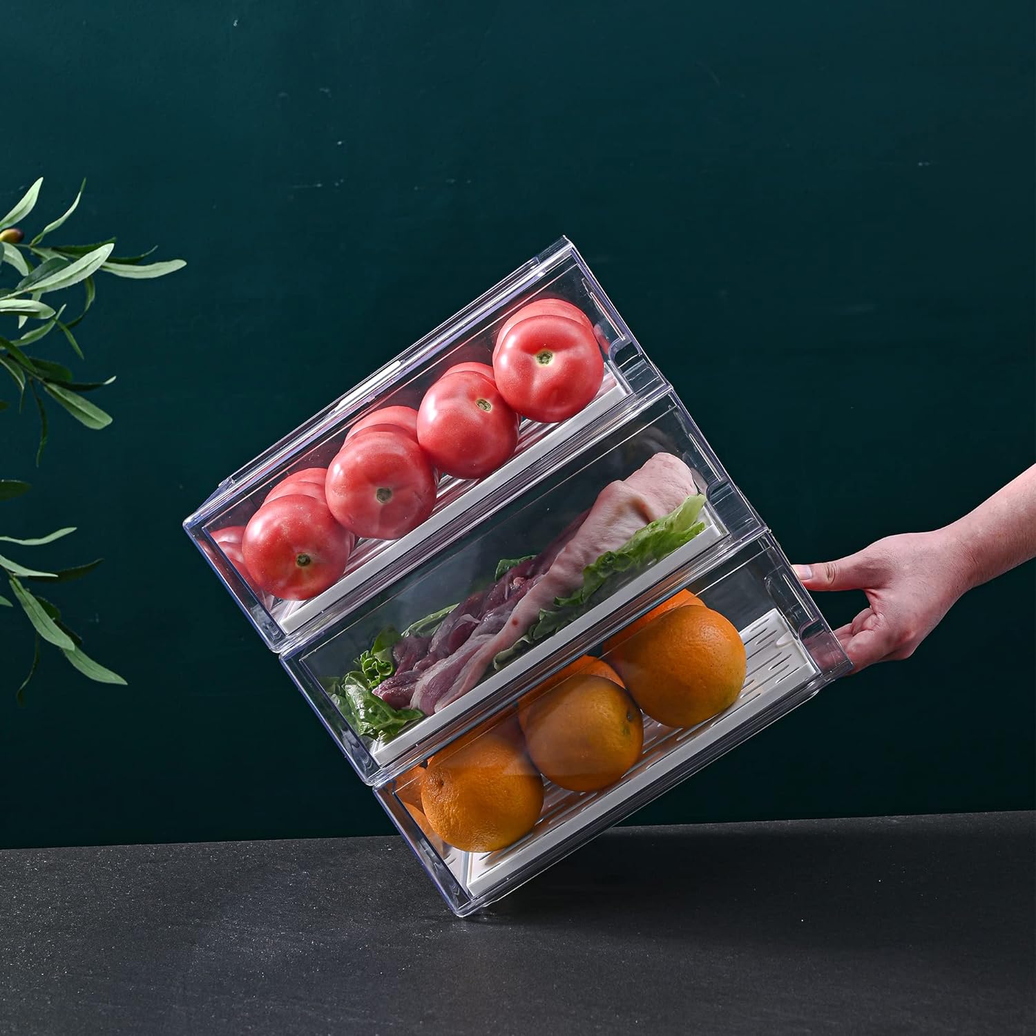 Diskary Fridge Organizer Bins for Efficient Food Storage