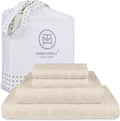 600 Thread Count King Cotton Sheets Set in Beige - Deep Pocket Cooling