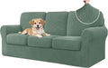 Stretch Sofa Slipcover for 3 Cushion Couch - Large Dark Cyan