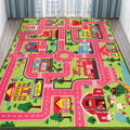 Kids Carpet Playmat Rug for Cars - Non-Slip City Map Design