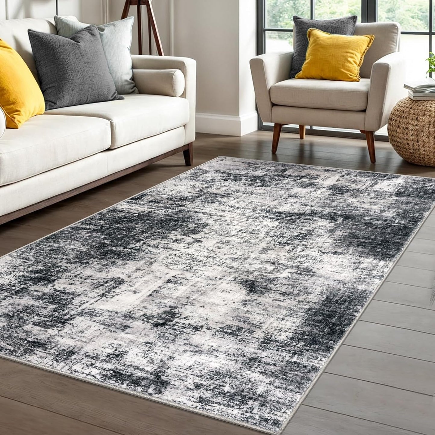 IOHOUZE Abstract Area Rug 4x6 Ft for Indoor Spaces
