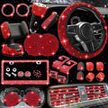 NBTEPEM 27 PC Red Bling Car Accessories Set for Women - Sparkly