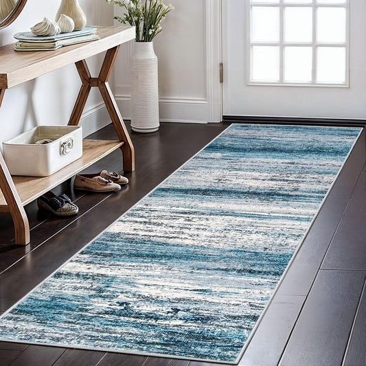 KOZYFLY Modern Abstract Hallway Runner Rug for Entryway Use