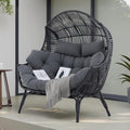 Double Egg Chair Outdoor 2 Person Wicker Loveseat - Oversized Comfort