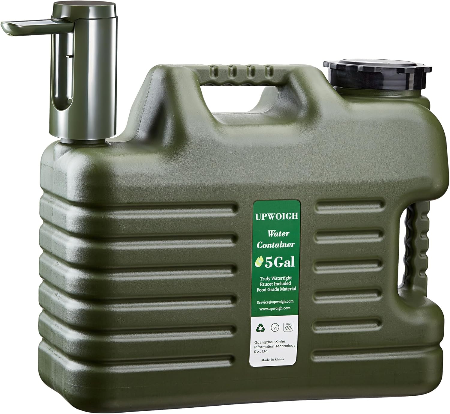 Portable 5 Gallon Water Jug with Touch Control Pump for Outdoors