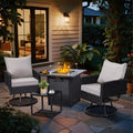 4 Pieces Patio Set with 28 in Propane Fire Pit Table - Cozy Outdoor
