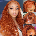 Ginger Deep Wave Lace Front Wigs Human Hair for Women 20 Inch
