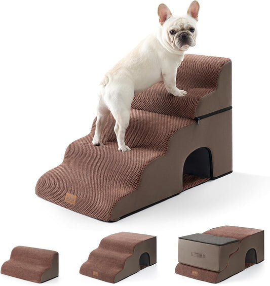 Wide Dog Stairs with Tunnel for Easy Pet Access and Play