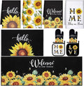 Sunflower Kitchen Towels Rugs Oven Mitts Set - Farmhouse Style