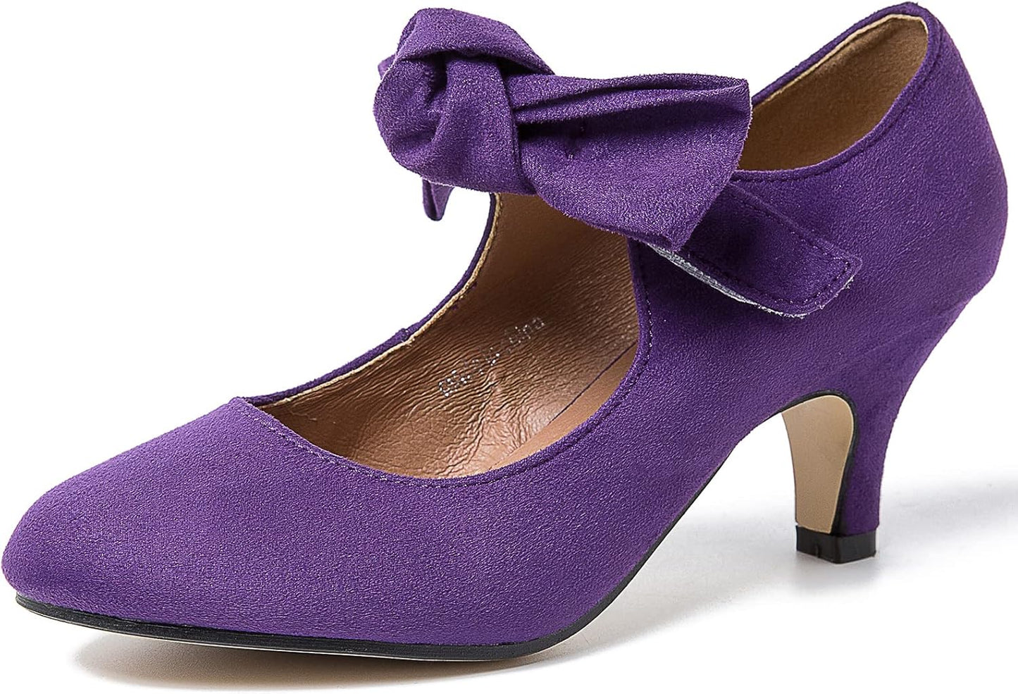 LIURUIJIA Women's Bow Heels Mary Jane Kitten Heel Pumps