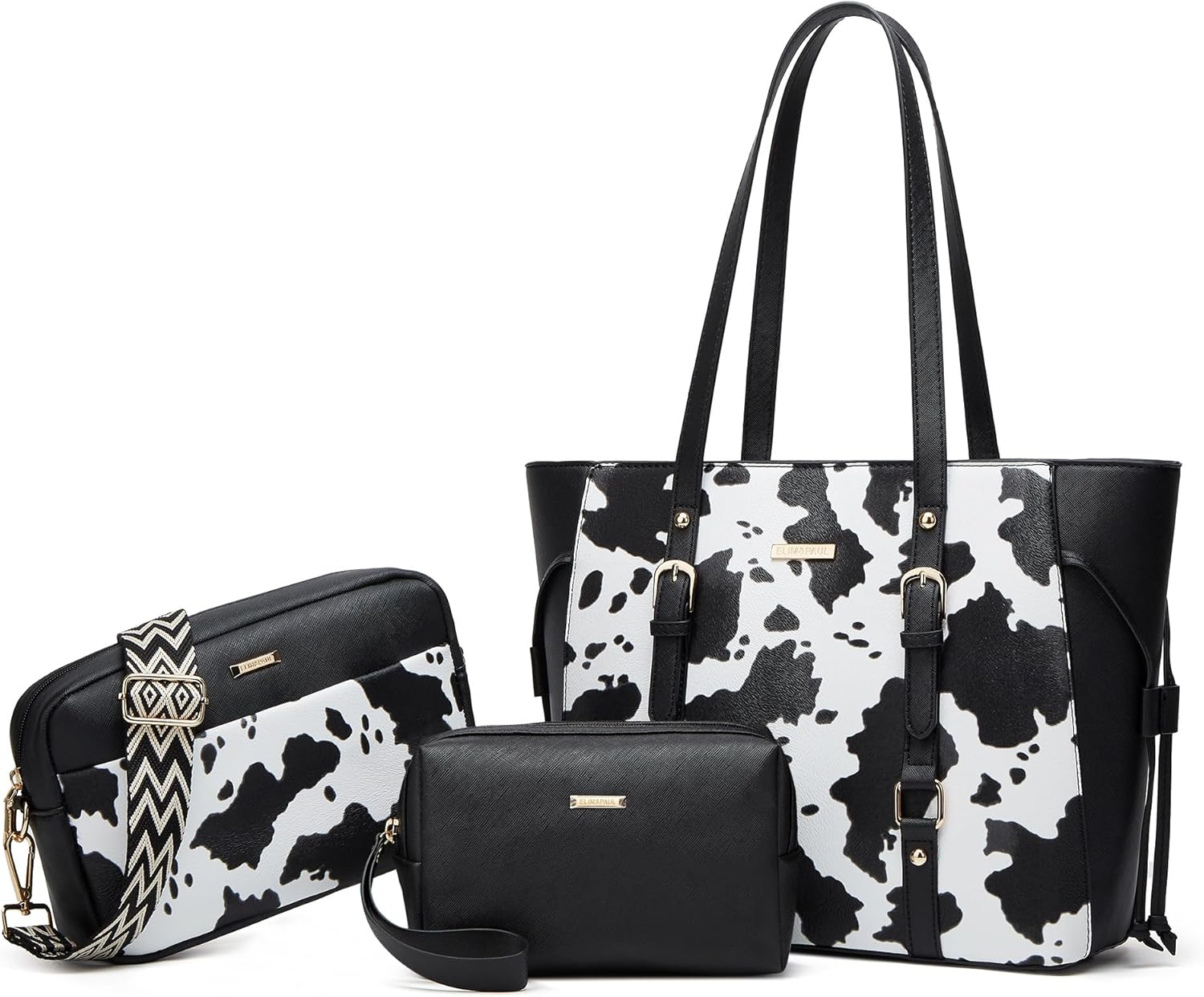 Women Fashion Synthetic Leather Handbags Tote Bag Set 4pcs