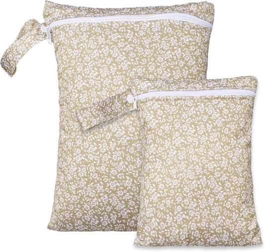 Waterproof Reusable Wet Bags for Diapers & Pump Parts, Set of 2