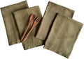 Linen Napkins Set of 4 in Olive Green for Elegant Dining