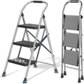 Step Ladder Foldable Folding Stool 3-Step Heavy Duty - 600 lb Capacity