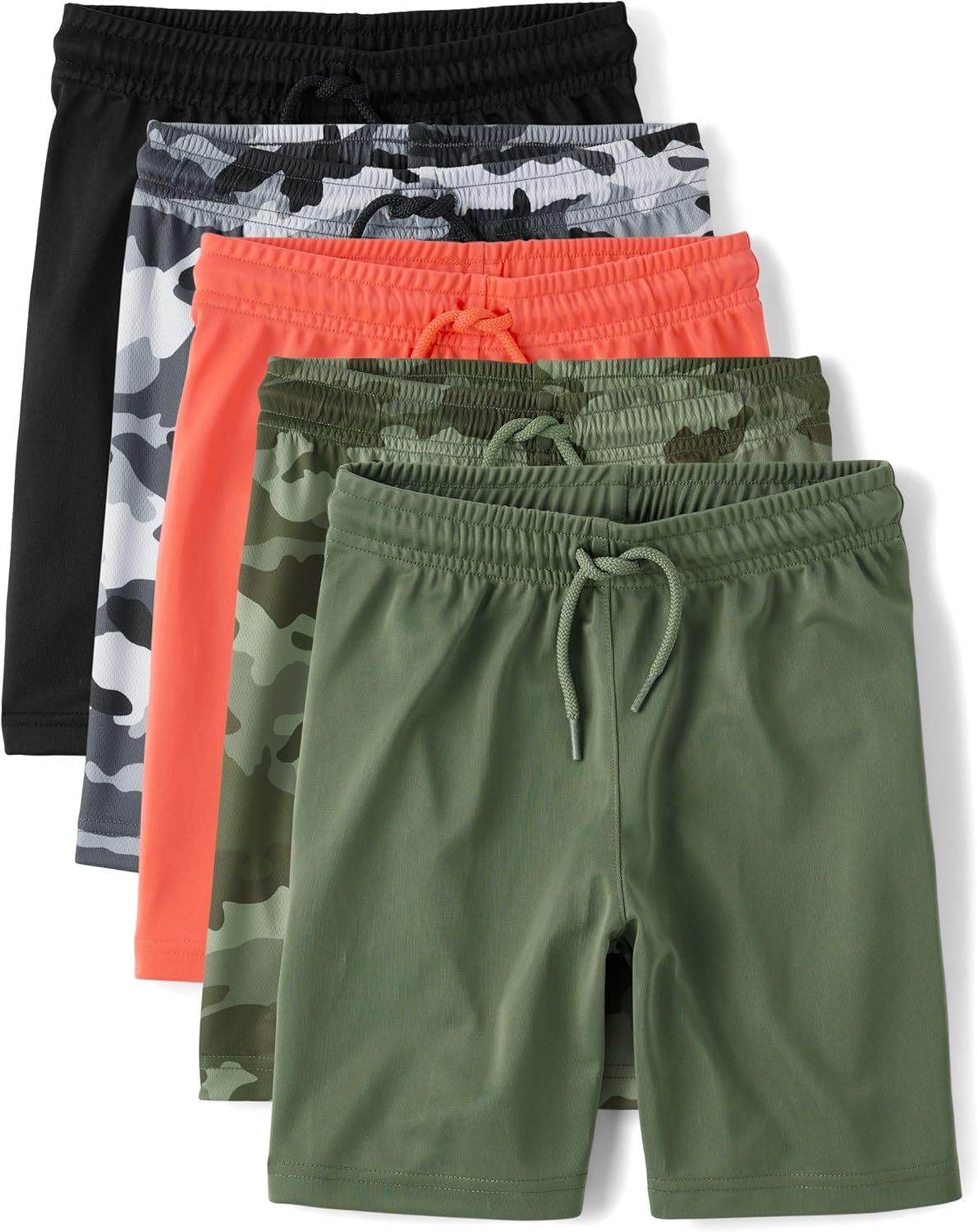 Boys Athletic Basketball Shorts - Camo & Solid Styles for Kids