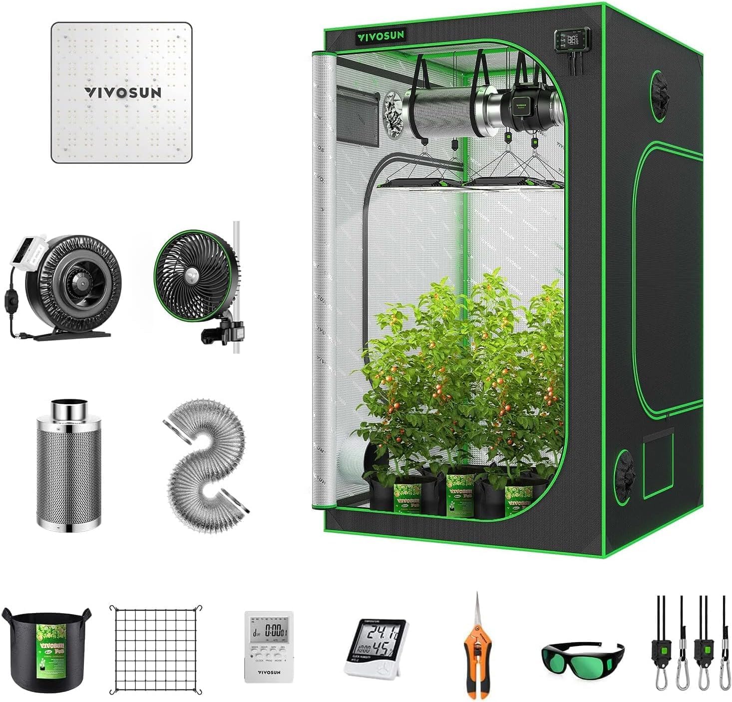 VIVOSUN Complete 4x4 Grow Tent Kit - All-in-One Setup!