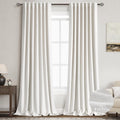 Natural Linen Black Out Curtains 108 Inches Long for Bedrooms