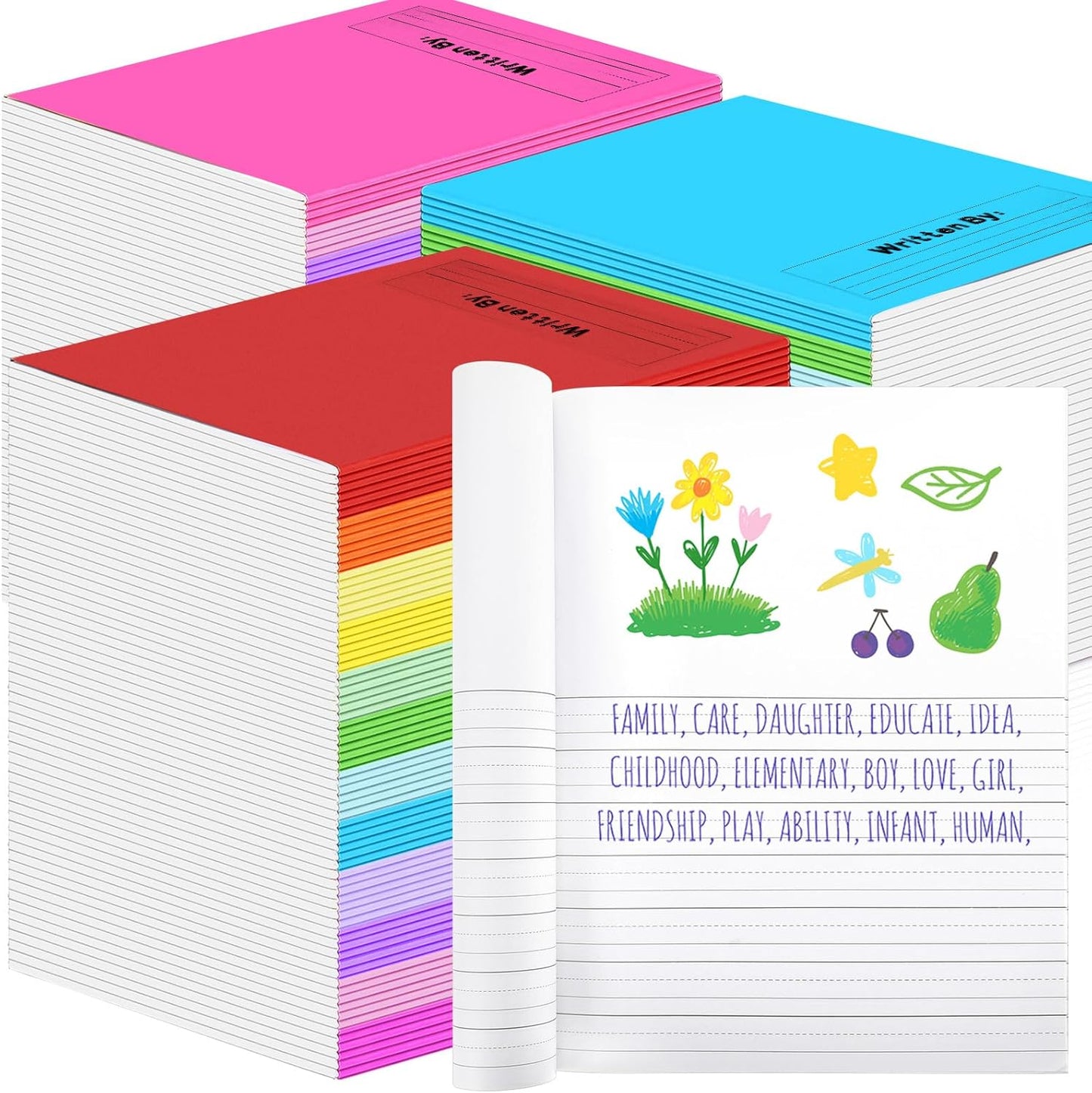 Primary Composition Notebooks for Kids - 72 Pcs Set