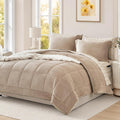 Plush Queen Comforter Set Light Taupe - Warm Microplush Comfort