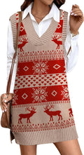 Womens Houndstooth Sweater Vest Dress 2025 - Oversized Knit Style