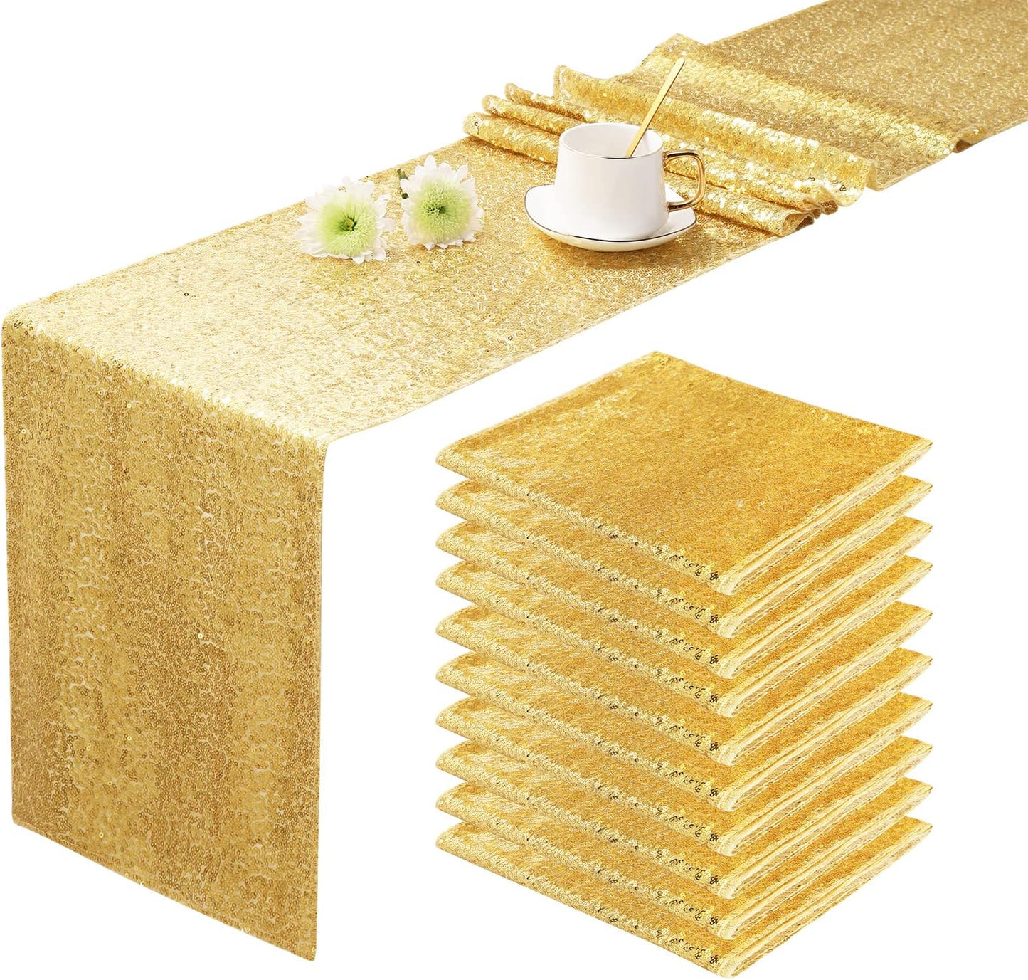 Gold Sequin Table Runners for Stunning Party Decorations