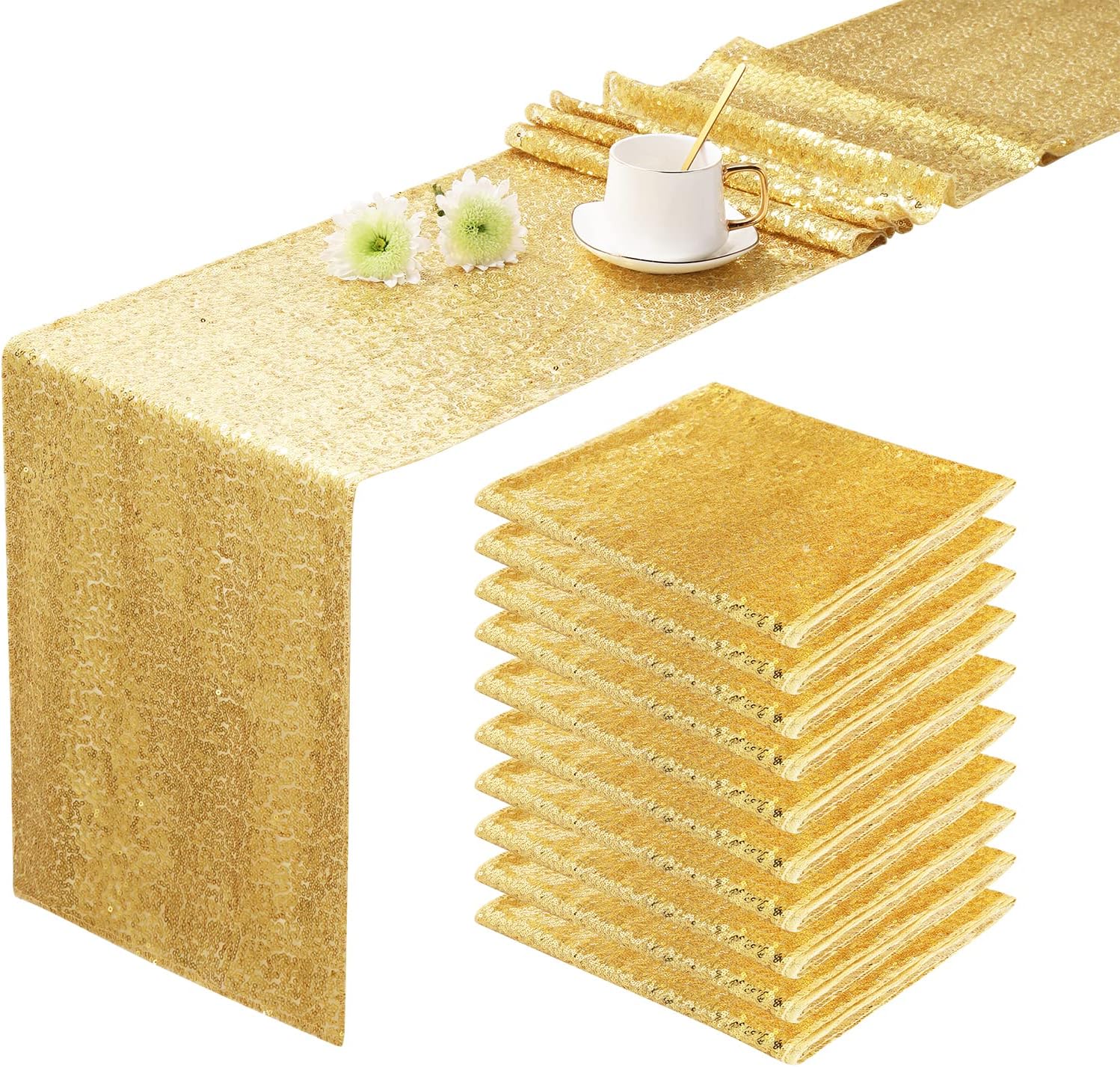 Gold Sequin Table Runners for Stunning Party Decorations