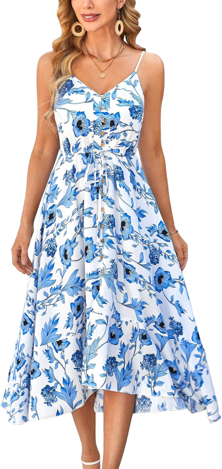 Brovave Women's Casual Boho Sundress with Polka Dots for Summer