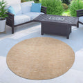 Solid Outdoor Rug 3 ft 11 in Round - Waterproof Patio Mat