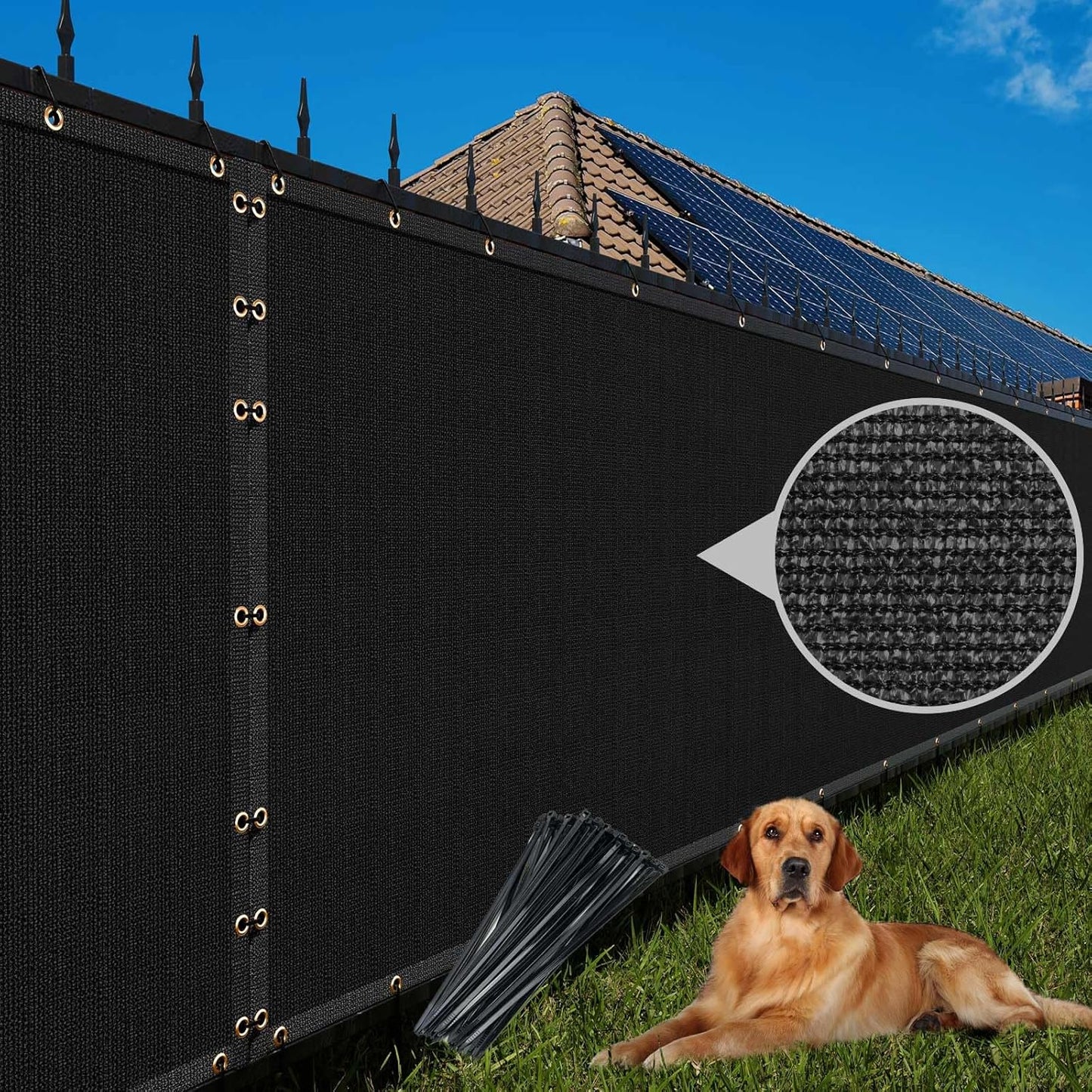 Kingsyard 90% Privacy Fence Screen - Shade Cover with Brass Grommet