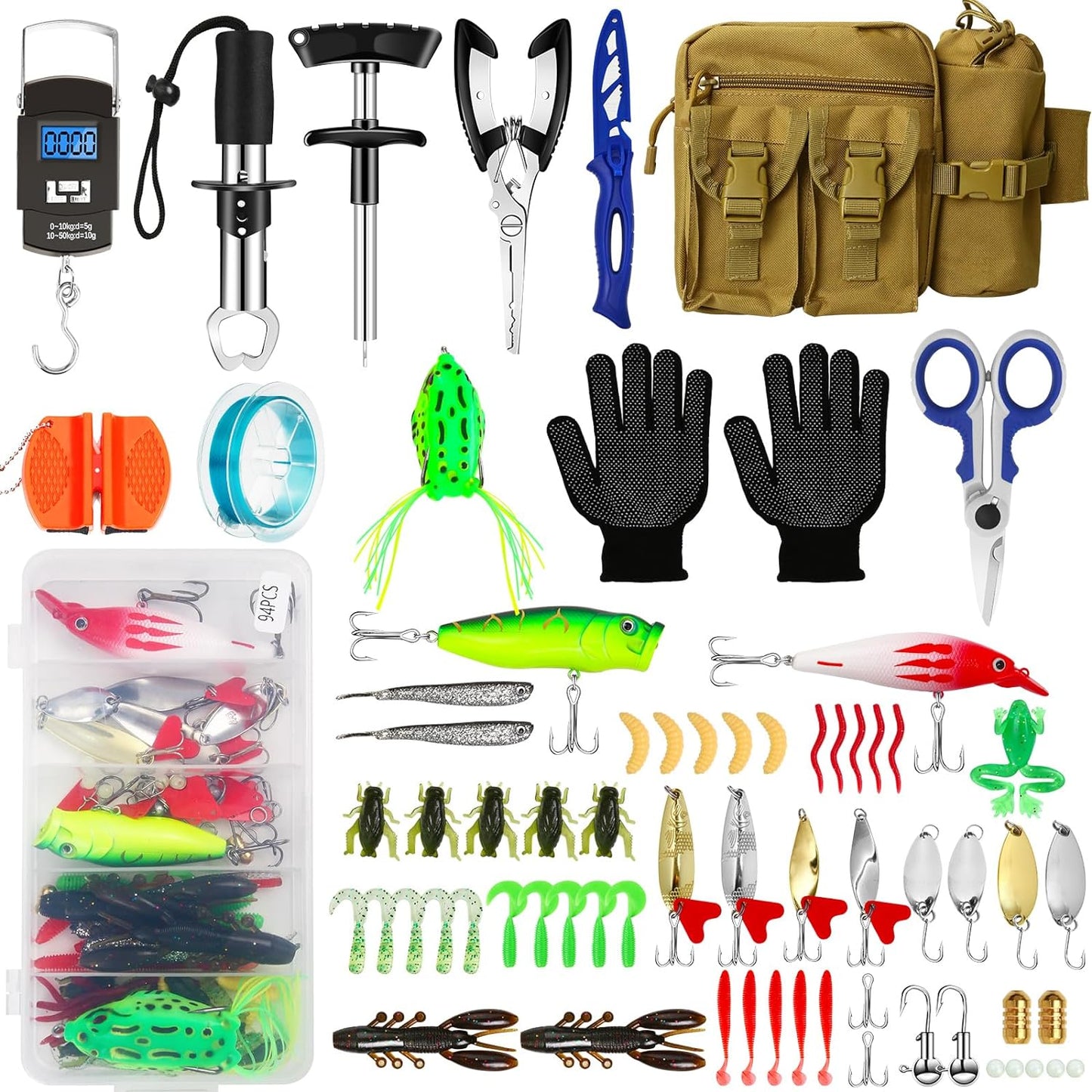 Ultimate 112pcs Fishing Gear Kit by AOFUXTI
