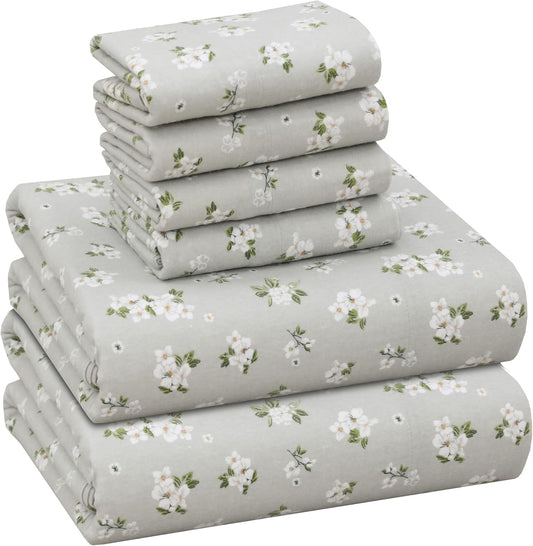 RUVANTI Flannel Sheets Queen Size Set - Soft Cotton Comfort
