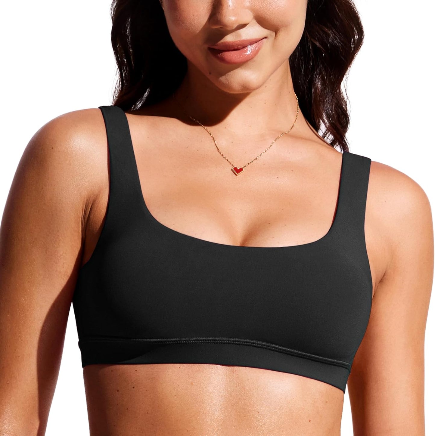 CRZ YOGA Push Up Bikini Top - Wide Straps, U Back, Padded