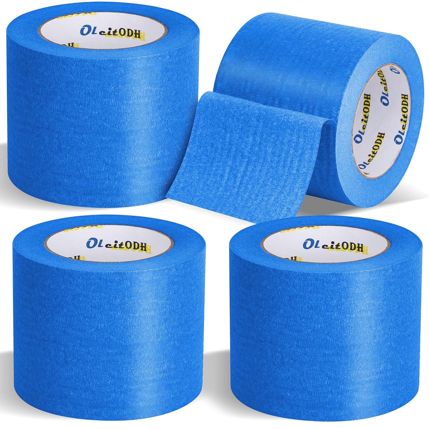 4 Rolls Blue Painters Tape Bulk for Easy Wall Painting Tasks