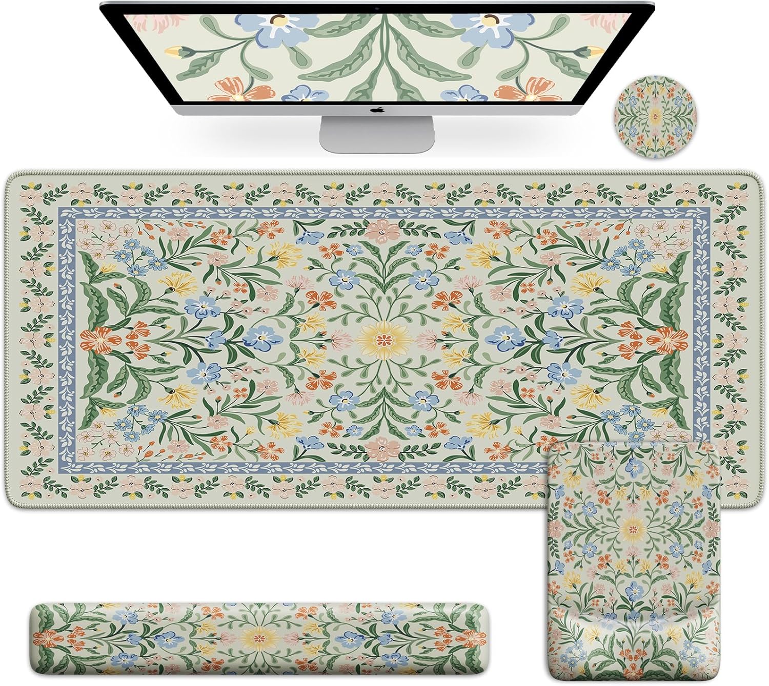 iCasso 4-in-1 Floral Desk Mat Set