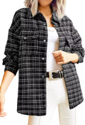 SHEWIN Women Long Sleeve Button Down Shackets for Fashion Style