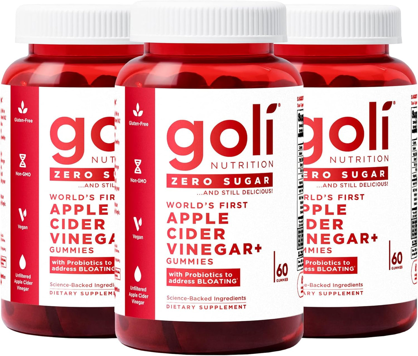 Goli Zero Sugar Apple Cider Vinegar Gummies for Bloating Relief