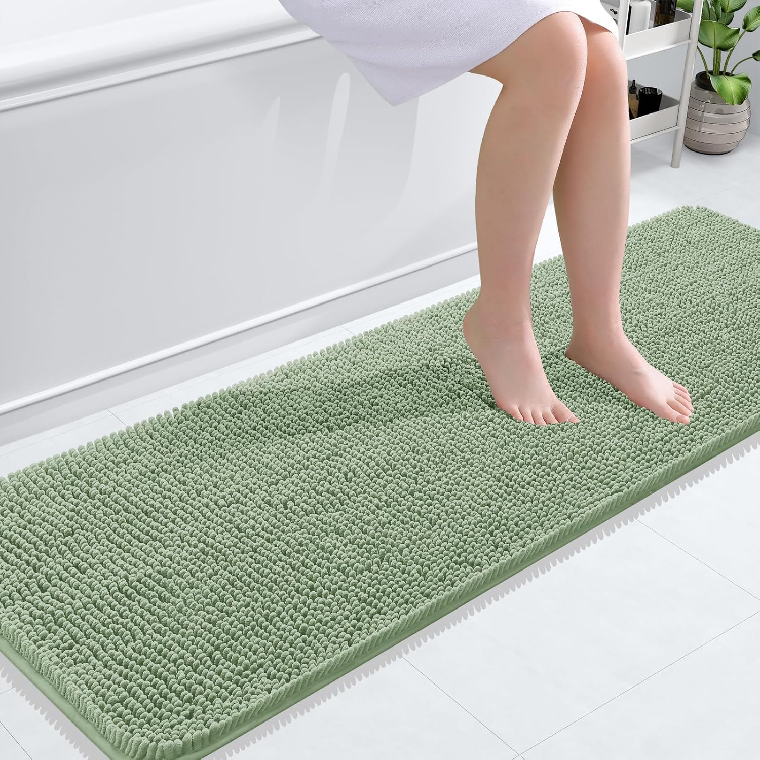 OLANLY Extra Soft Chenille Bath Rugs 59x20 for Cozy Comfort