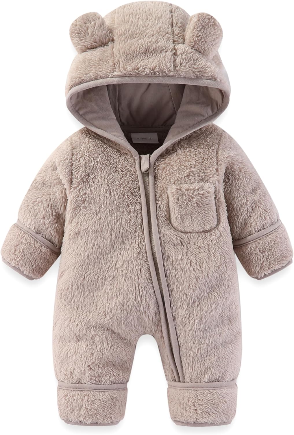 Warm Fleece Bear Onesie for Newborns