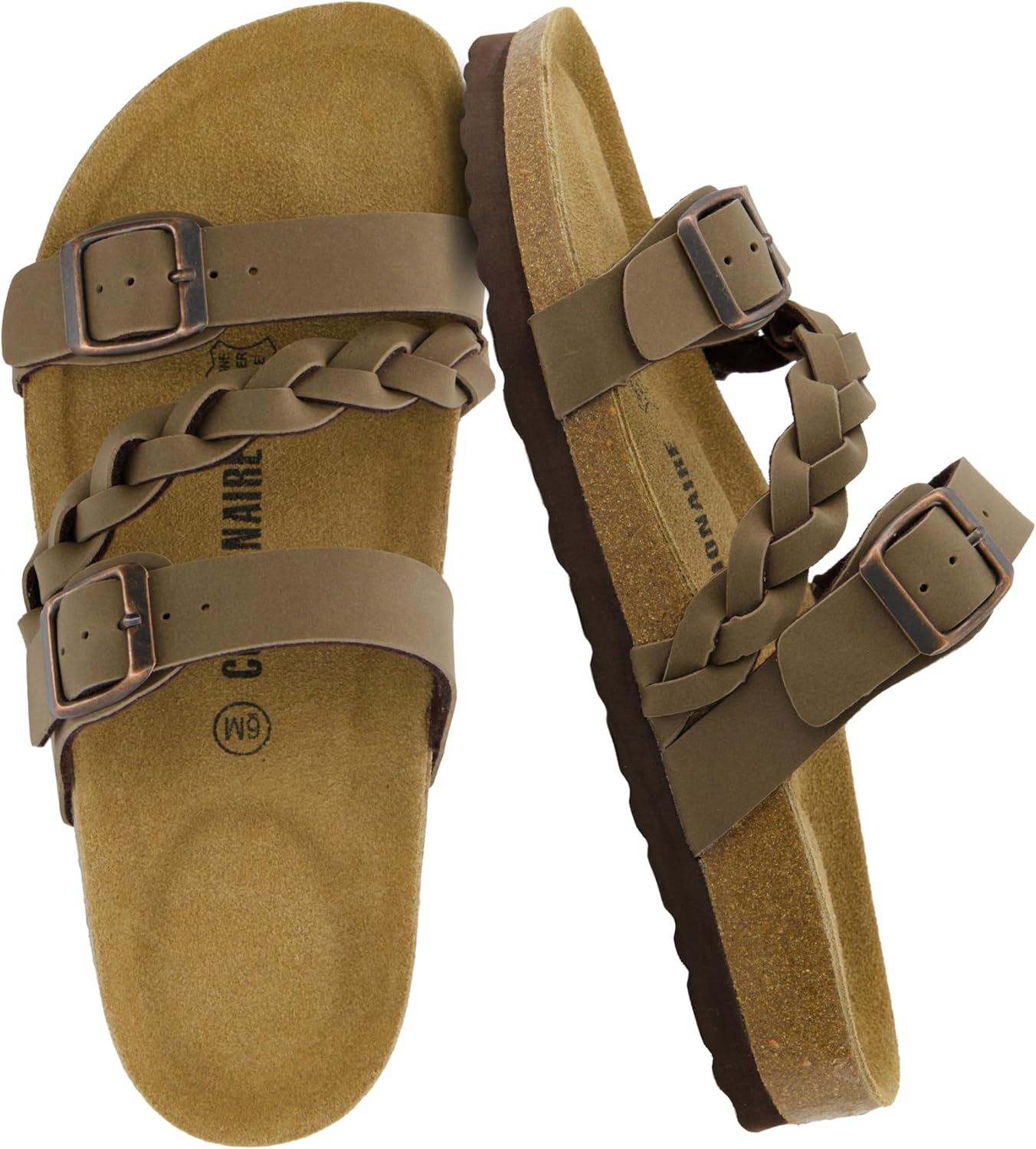 CUSHIONAIRE Women's Lizzy Cork Footbed Sandal for Summer Style