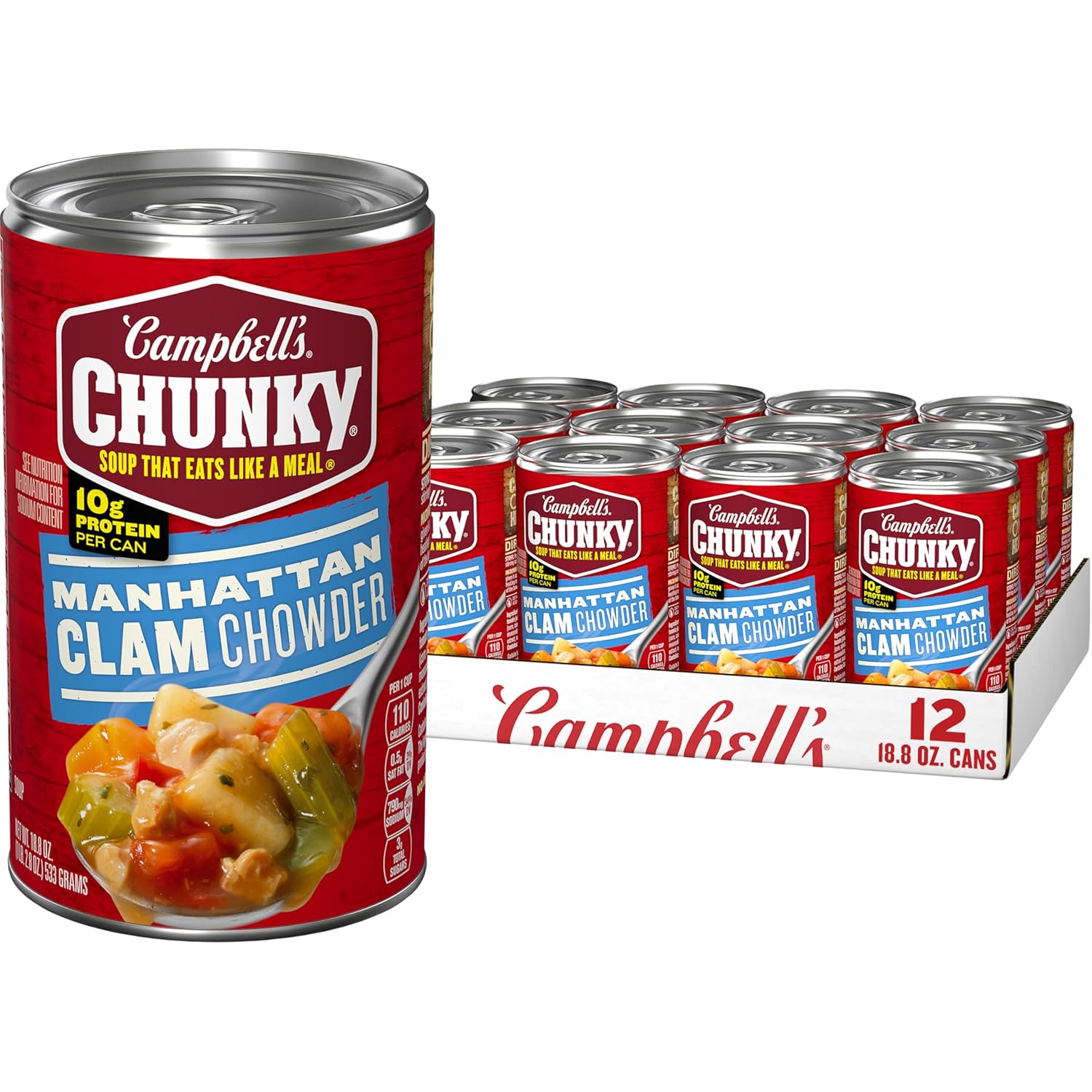 Campbell's Chunky Manhattan Clam Chowder - Hearty Soup Case