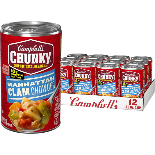 Campbell's Chunky Manhattan Clam Chowder - Hearty Soup Case