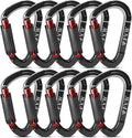 FWV Auto Locking Rock Climbing Carabiner Clips - Heavy Duty 25KN