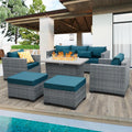 Lviden 6 Pieces Wicker Patio Furniture Set with Fire Pit