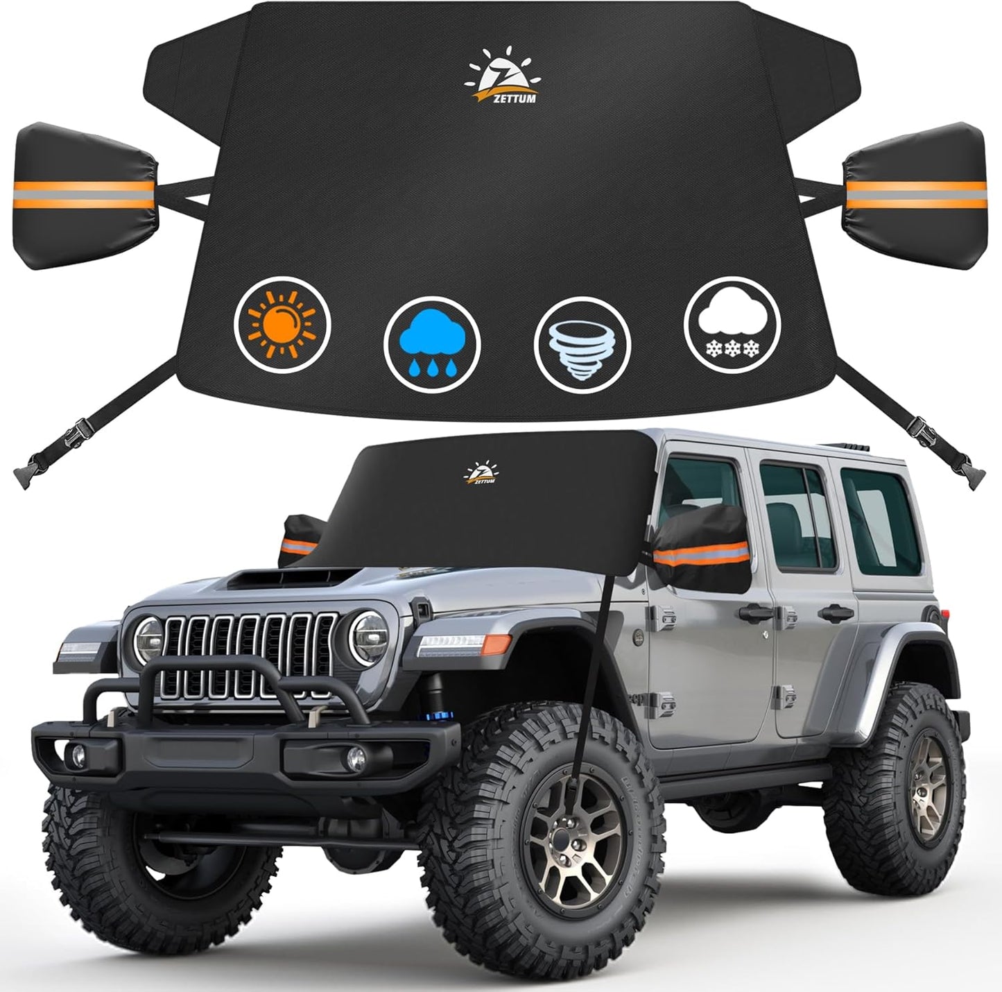 Zettum Car Windshield Snow Cover for Jeep Wrangler and More