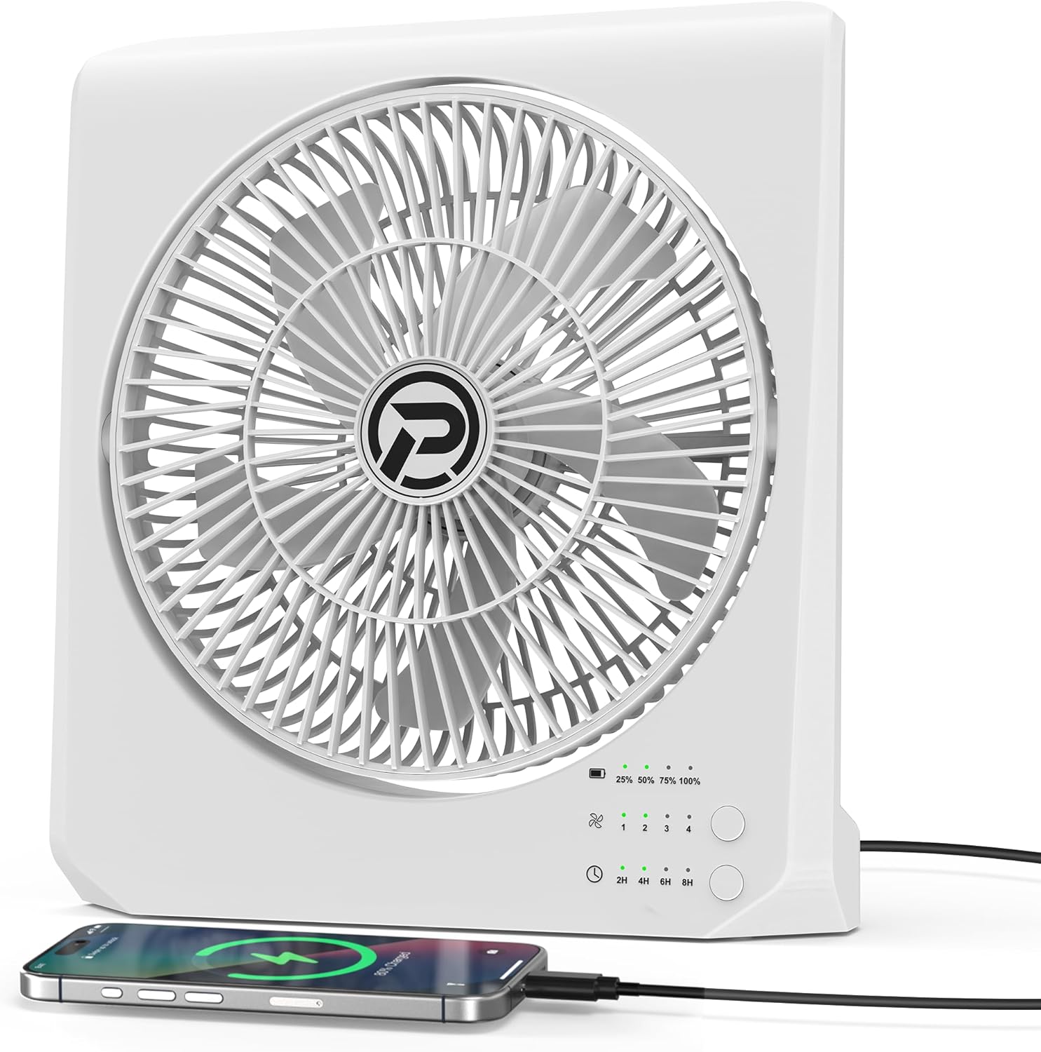 AddAcc 20000mAh Rechargeable Fan - 55h Long Last Battery, 10 Table Fan, Timer, 4-Speed Outdoor Travel Fan
