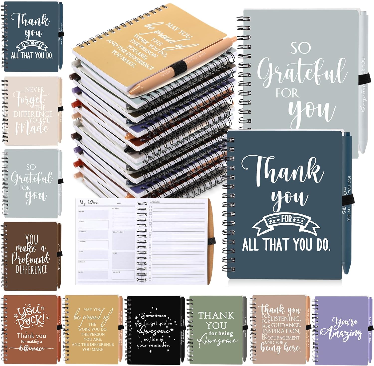 60 Pcs Employee Appreciation Gift Notepad and Pens Set