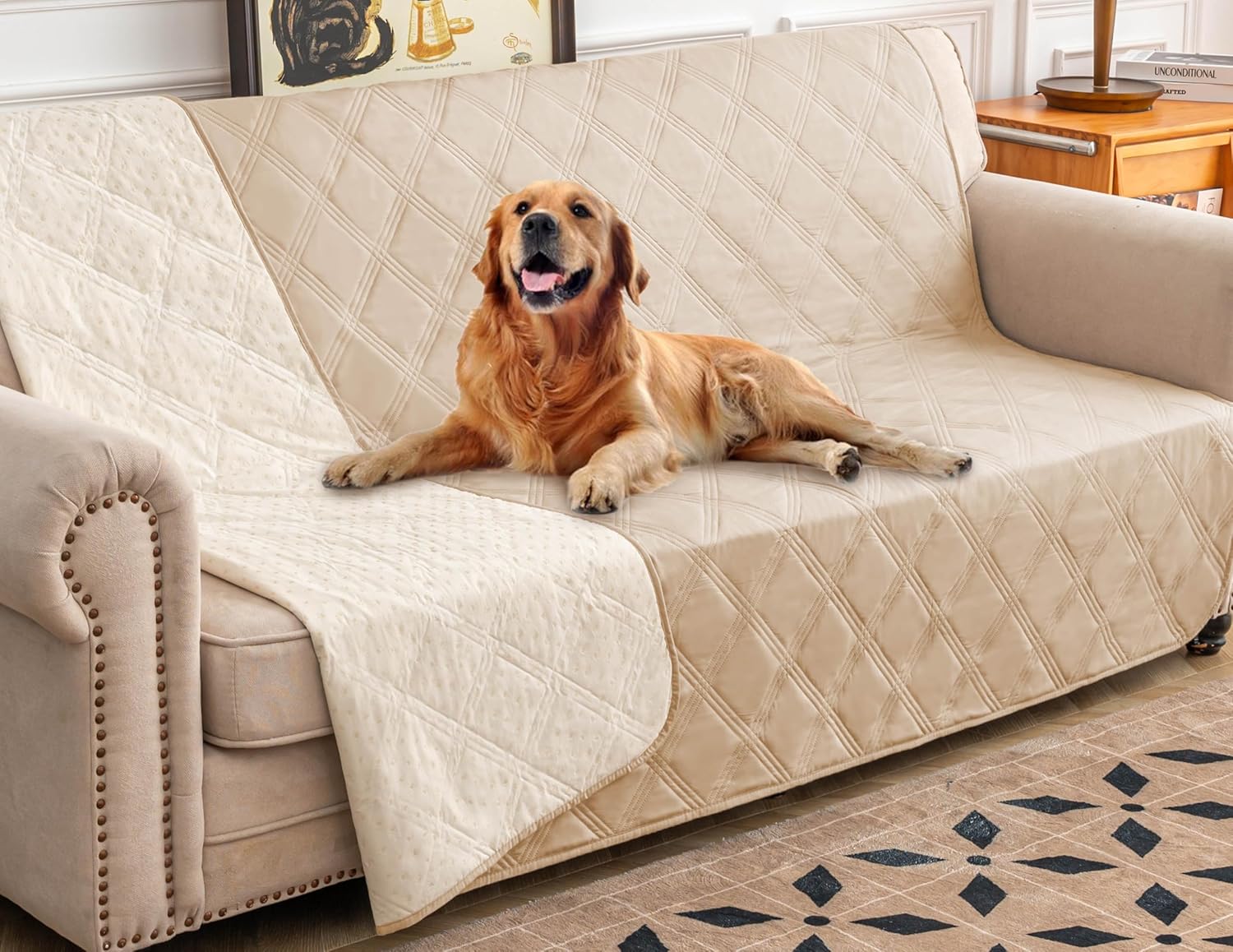 Ameritex Waterproof Dog Bed Cover with Anti-Slip Backing