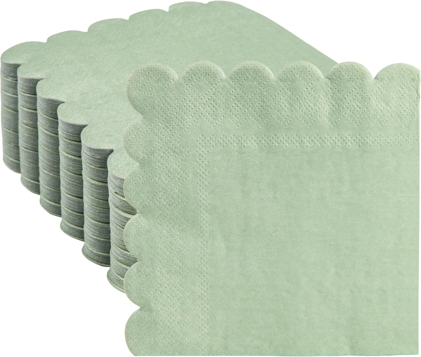 100 Sage Green Cocktail Napkins: Elegant 2-Ply Essentials
