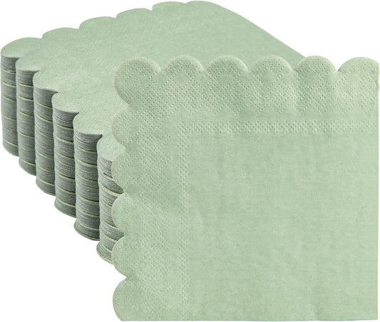 100 Sage Green Cocktail Napkins: Elegant 2-Ply Essentials
